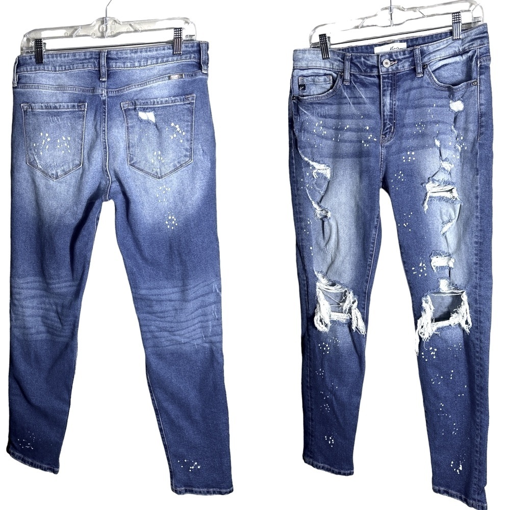 KANCAN DO WHAT YOU DO PAINT SPLATTER MEDIUM WASH JEANS Women's Size 9/28